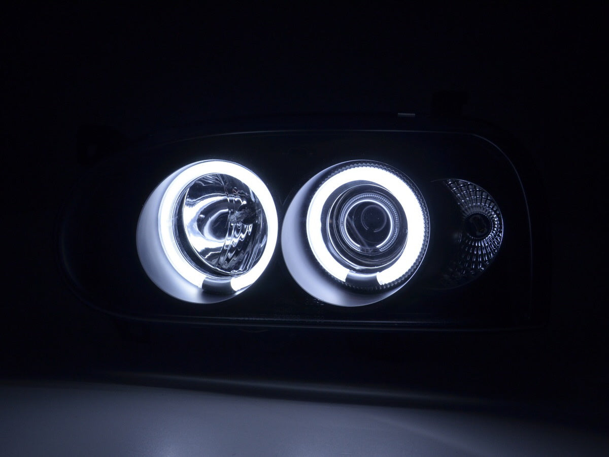 Scheinwerfer Set Angel Eyes CCFL VW Golf 3 92-98 schwarz Scheinwerfer Set Angel Eyes CCFL VW Golf 3 92-98 schwarz